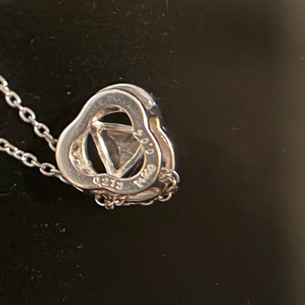 Hallmark Pt850 necklace and Pt900 pendant Genuine Natural Diamond .213 & .04 - Picture 6 of 11